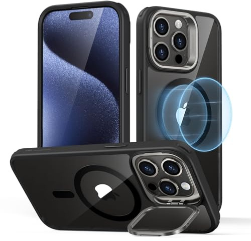 ESR for iPhone 15 Pro Max Case Flex Stand, for MagSafe, Clear Black | Anti-Yellowing, 3X Military-Grade Drop Protection, Magnetic Phone Case, Shockproof Air Guard Corners, Resists Scratches