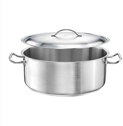 Pentola TOMGAST con coperchio Diametro: 24 cm Altezza: 10,5 cm Capacità: 4,5 l | Acciaio inox 18/10 | Spessore pareti da 1 mm a 1,2 mm | Fondo in alluminio-acciaio rivestito | Induzione