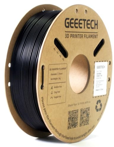 GEEETECH PLA Filament 1,75 mm, pla Schwarz 1 kg Spool für 3D Drucker