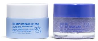 W7 Sweet Dreams Lip Scrub & Overnight Lip Mask Duo - 2 Piece Gift Set - Blueberry Flavour - Exfoliate, Condition, Soothe & Hydrate