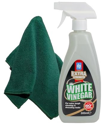 Wilosc white vinegar for cleaning bundle - Strong white vinegar spray 500ml + Microfibre cloth | Kettle Descaler, Kitchen Spray, Window Cleaner, Mirror Cleaner, Glass cleaner |