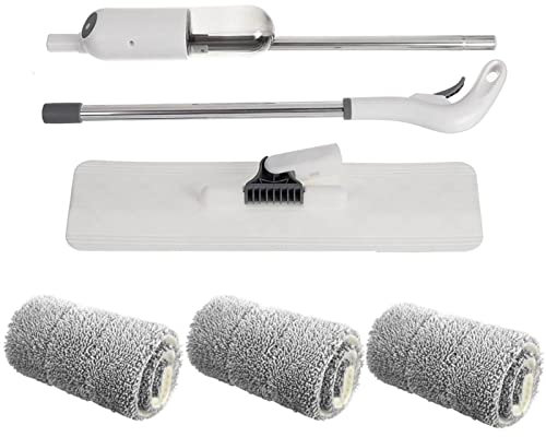Trapeador,HUIOP Spray Mop para limpieza de pisos Spray de agua Trapeador plano Trapeador de piso de azulejos para el hogar con rociador 3 Almohadillas de trapeador para cocina doméstica Madera Piso de