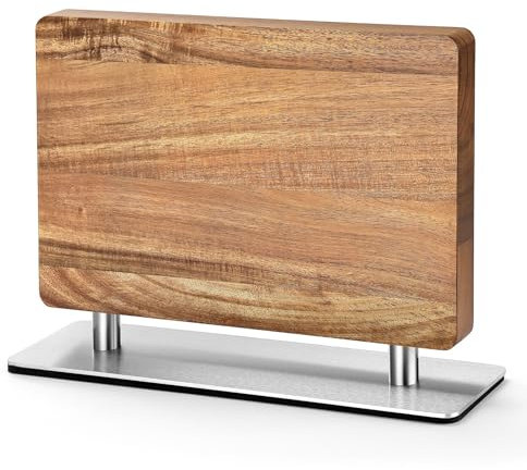 Wakoli Magnet Messerblock doppelseitig aus Akazienholz – Edler Messerhalter Holz mit starker Magnetkraft | Messer Aufbewahrung für Küchenmesser, Kochmesser & moderne Küchenorganisation