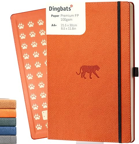 Dingbats* - Tierwelt Notizbuch A4 Gepunktet - Hardcover PU Leder Journal für Arbeit, Reisen - Tasche, Elastischer Verschluss, Stifthalter, Lesezeichen