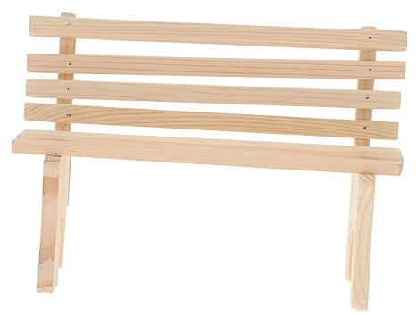 HEMOTON Mini-gartenbank-Modell Aus Holz Für Puppenhausminiaturen Rustikale Bank-Foto-Requisite Holzbank-Modell-zubehör-Set