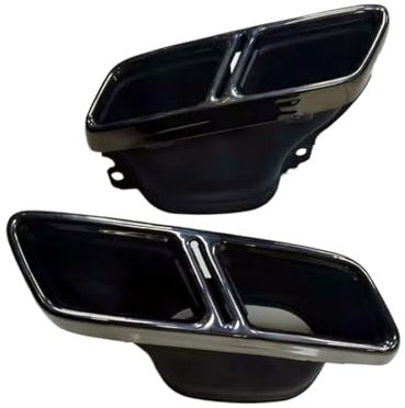 Auto-Quad-Auspuffblende aus Edelstahl, kompatibel for Mercedes Benz C63 W205 C200 C300 C180 C260 2015 2016 2017 2018 Schalldämpferspitzen Spitze(Color:Black B)