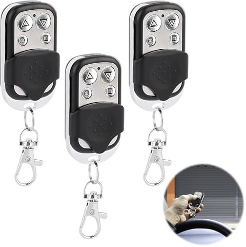 TNOMSNO 3 Stück Universal Fernbedienung Garagentor, 433 Mhz Fernbedienung Klonen Kabelloser Fernkopierer für Automatisches Schiebetor