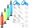 4 Piezas Universal Bomba Manual Aire para Globos, Globos Anudadores y Pegamento DIY Artesanal, Calidad Atar y Flores Clips de Globos, Bomba Inflador de Mano para Globos para Fiesta Cumpleaños Boda