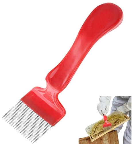 SULIUDAJI Entdeckelungsgabel, Edelstahl Entdeckelungs Gabel, Imkereiwerkzeuge Honig Kamm Imkereiausrüstung Zubehör, Bienen Gabel Entdeckelungsgabel Imker Bienenzucht Werkzeug Mit 21 Zinken