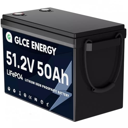 GLCE ENERGY 51,2V 50Ah LiFePO4-Akku mit 50A BMS | 4000–15000 Zyklen, 2560Wh hohe Kapazität | Deep Cycle Lithium-Akku für Wohnmobil, Anhänger, Boot, Solaranlage und netzunabhängige Anwendungen