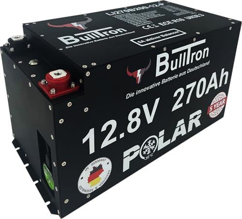 BullTron 270Ah Polar LiFePO4 Batterie – 12,8V Akku mit Smart-BMS, Bluetooth-App, integrierter Heizung, 200A Dauerstrom, über 6000 Ladezyklen, IP65 Schutz, 5 Jahre Garantie