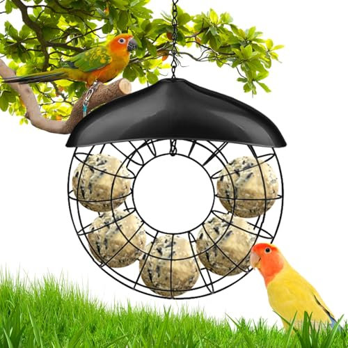 Meisenknödelhalter Metall Vogelfutterspender Vogelfutterhaus Aufhängen: PRITOK Vogelfutterspender Vogelhaus mit Ständer Wetterfest, Hohe Kapazität Bird Feeder, Meisenknödelsäule für Wildvögel