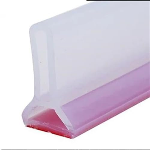 Perfil Silicona Ducha Barrera de tapón de baño de presa de agua de ducha flexible de 50mm de alto y sistema de retención Separación de ropa seca y húmeda Bloqueador de umbral de inundación(Transparent
