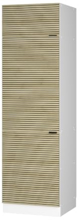 Vicco Armadio frigorifero Fame-Line, Pannello in quercia, 60 cm | Frontale in MDF · ✓ Vano per frigorifero · Piedini regolabili in altezza · Maniglie in metallo · Chiusura ammortizzata