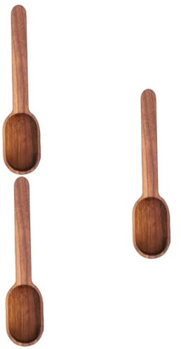 Cabilock 3 Piezas cuchara de café en grano medir taza amoladora rallador oro Cucharilla café madera nogal Medidor café madera natural cucharas medidoras cuchara medidora de café Nogal