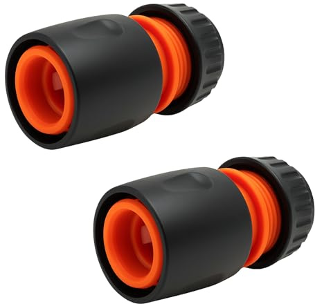 [FIXINGS DIRECT] (Pack of 2) Hose Pipe Connector 1/2” Fits UK Standard Hose Leak-Proof Garden Fittings | Quick Connect End Attachments for Taps Sprayers & Watering Systems Heavy-Duty Twin Pack