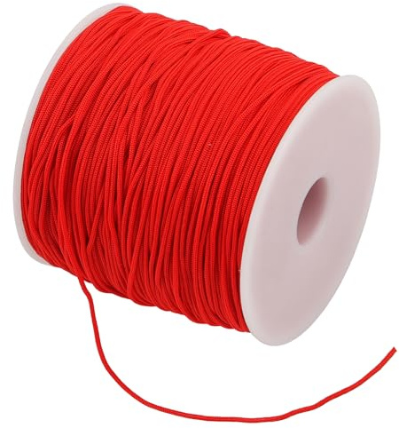 120m Schnur für Armbänder, 1mm Nylonband,Rot