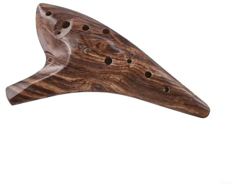 Hasaller Ocarina in resina, a 12 fori, strumento a fiato professionale, contralto, in do, tradizionale, con borsa per il trasporto, per esibizioni di studio (marrone)