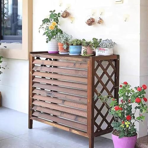 CCKUYT Air Conditioner Fence Wood Composter Bin 4 Panels, Privacy Screens Fence Panels For Outside,Outdoor Trash Can Pool Equipment Enclosure Panels