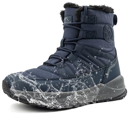 Sosenfer Winterstiefel Herren Wasserdicht Gefüttert Schneestiefel Warm Winterschuhe Winter Boots Wanderschuhe Winter-SHLAN-41