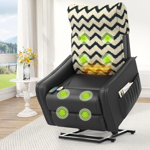Srfzluxy Fernsehsessel Relaxsessel mit Aufstehhilfe, Elektrisch Massagesessel mit Liege-Funktion Massage & Heizung, TV-Sessel, Ruhesessel, Polstersessel, Wohnzimmer-Sessel mit 2 Fernbedienungen