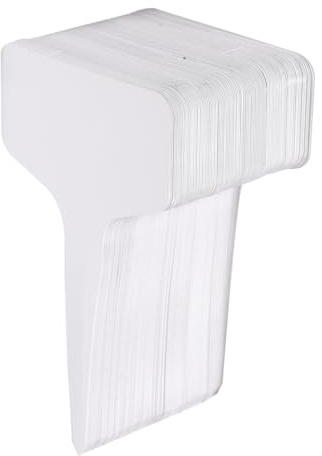 NUOBESTY 100 pezzi Etichette da Giardino in Plastica Impermeabili T Tipo Bianco per Piante Esterne Riutilizzabili Marcatori per Coltivazioni e Semenzaio