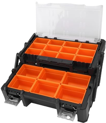 Fabater Scatola Portaoggetti Multifunzionale per Piccole Parti, Cassetta degli Attrezzi a 2 Strati per Trapani, Fermacavi, Organizer per attività All'aperto, Artigianato