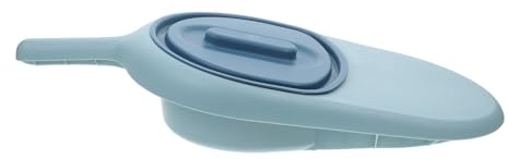 HEMOTON Bassin de Lit Portable pour Personnes Âgées avec Couvercle Urinoir Femme Antidébordement Pot de Chambre Incliné Confortable pour Alités et Patients Bleu Ciel