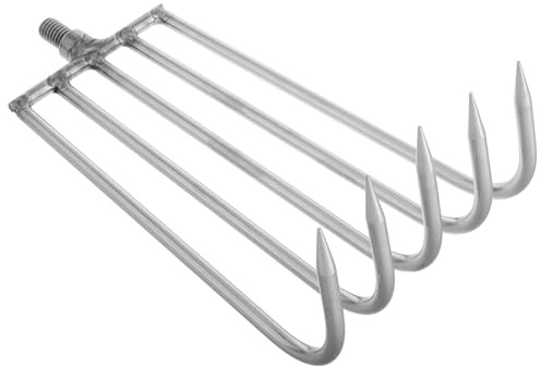 VALICLUD Rastrello da Giardinaggio in Acciaio Inox per Rimozione Erbacce Acquatiche e Radici, Rastrello Livellatore per Prato e Raccolta Foglie, Utensile Manuale Versatile per Orto