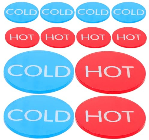 Beavorty 10 Paia Adesivi Caldi e Freddi per Rubinetto in Acrilico, Etichette Autoadesive per Acqua Calda e Fredda, Segnaletica per Hotel e Bagno, Resistente e Facile da Applicare,