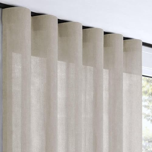 Blickdichte Gardinen XXL 3 Meter Höhe Premium Qualität Stein 300x300 cm | Gardinen Höhe 300cm einfache Montage mit Kräuselband. Für Wohnzimmer, Schlafzimmer, Fenster, Türen und Balkontüren StoresDeco