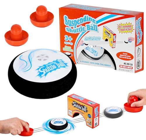 Air Hockey Hover Puck, Portables Air Hockey-Set mit 2 Roten Lufthockey Drücken, Tragbares Airhockey Portable, Airhockey Tisch Kinder Erwachsene, Kinder Outdoor Klask Spiel Familienunterhaltung