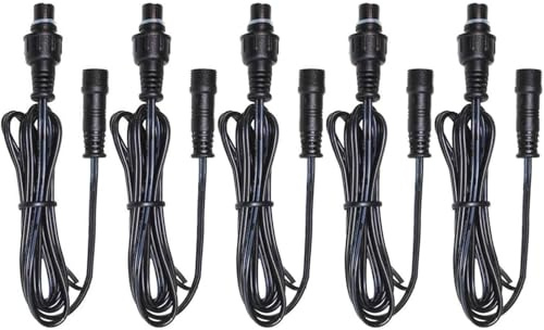 5 Stück Verlängerungskabel, 1 m, 2-polig, mit männlichen und weiblichen Steckern, IP67 Wasserdicht, für SMY Lighting Terrassen Einbaustrahler