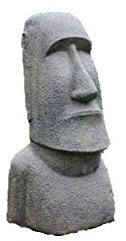 Osterinsel, Moai Kopf,100 cm hoch, Osterinselkopf, Hohlguss, Figur, Osterinsel-Statue aus Steinguss, Frostfest, Witterungsbeständig, APL-Moai-100