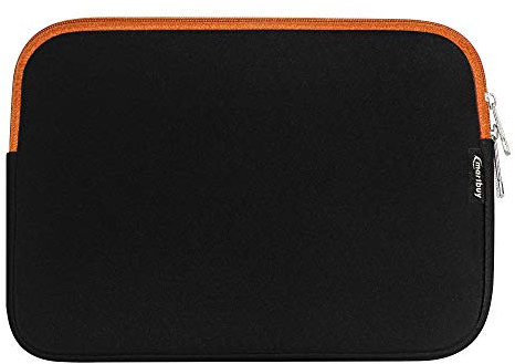 Emartbuy Nero/Arancione Resistente all'Acqua Neoprene Custodia Sleeve Case Cover Morbida Zip Copertura del Manicotto 8 Pollici Adatto per Dispositivi Selezionati Elencati di Seguito