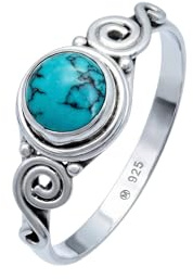 mantraroma Bague femme argent 925 turquoise pierre précieuse turquoise insolite ludique