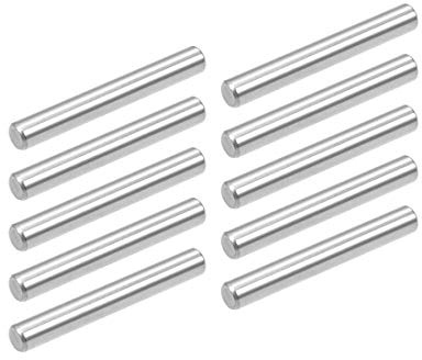 sourcing map 10Pcs 4mm x 30mm Dowel Pin 304 Stainless Steel Pegs Support Shelves Silver Tone