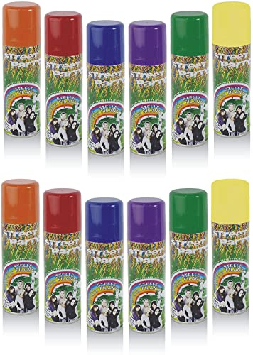 ARDITO MICHELE Carnevale Stelle FILANTI Spray 12 Pz 6 Colori Festa Party Decorazione RIVENDITA