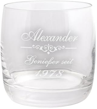 Personalisiertes Whiskyglas mit Gravur | Spülmaschinenfest Graviert | Whiskey Geschenke für Männer Papa Opa | Whisky Zubehör | Originelle Geschenkidee zu Weihnachten für Whiskyliebhaber | Genießer
