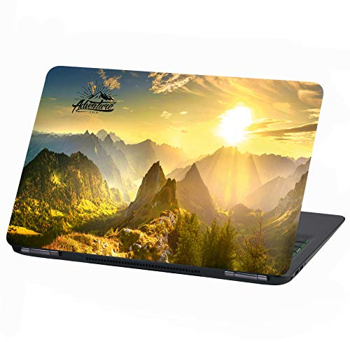 Laptop Folie Cover Adventure Klebefolie Notebook Aufkleber Schutzhülle selbstklebend Vinyl Skin Sticker (13-14 Zoll, LP14 Mountain Sun)