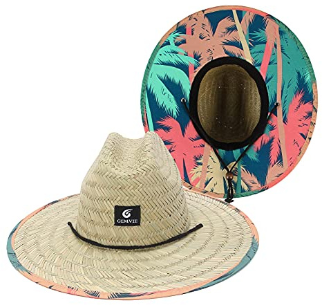 GEMVIE Strohhut Panama Classic Strandmütze für Herren, Sonnenhut mit breiter Krempe für den Sommer, UV-Schutz, braun 60