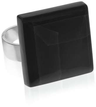 ALEXASCHA Statement Ring mit Stein • Geburtsstein Schmuck Geometrisch • Edelstahlring größenverstellbar (min. Ø 19mm) • handgemacht & nachhaltig