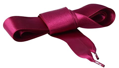 CORD ON - Lacets en ruban satin pour chaussures Espadrille Largeur 25 mm - 1 paire, Bordeaux, 120