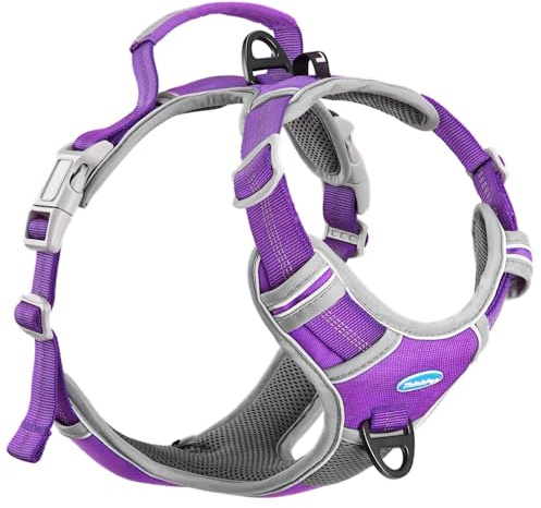 ThinkPet Reflekterande andningsbar mjuk luftnät utan släp valpkobling över huvudet ventilationsväst för små och medelstora hundar och katter