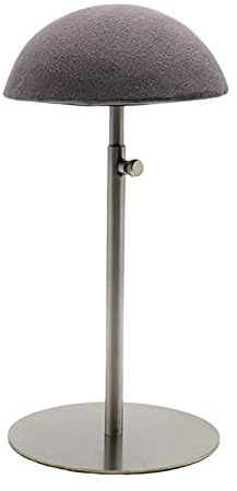 Fenteer Hutständer aus Edelstahl, höhenverstellbar, Baseball-Hutständer, tragbar, leichtes Metall, mit runder Basis, Organizer, Display-Rack-Halter, grau
