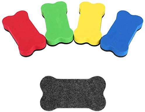 cobee Riesiger magnetischer Whiteboard Radierer, 4 Stück Knochenförmiger trocken abwischbarer Radiergummi Whiteboard Radierer Bunter trocken abwischbarer Radiergummi Tafelreiniger für Klassenzimmer