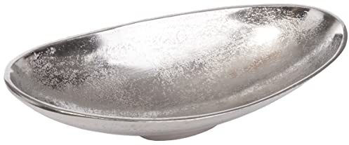 Brandsseller Dekorativ skål ca 34 x 16 x 6 cm serveringsskål bordsdekoration aluminium