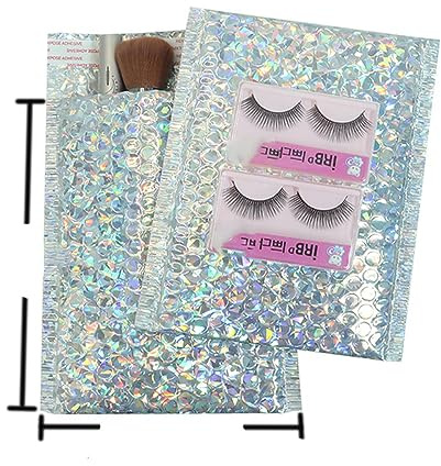 10 Stück/8 Größen, roségoldene Metallic-Luftpolstertaschen, foliengepolsterte Taschen, aluminisierte Versandtaschen, Geschenkverpackung, gepolsterte Versandumschläge, Laser, 15 x 20 cm