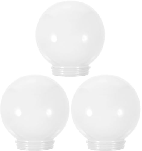 VILLCASE 3 Stück Lampenschirme, Weiße Acryl-Ersatzkugel 150mm Kugel-Lampenschirmabdeckung Ersatz-Rundkugel-Lampenschirm mit 8mm Montageöffnung für Pendelleuchte Wandleuchte Glas Kugel