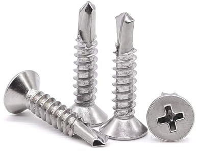 120 Pièces de Tôle de 4.8 x 25 mm Vis Autotaraudeuses en Tôle, Acier Inoxydable 410 Vis à Tête Plate Phillips, pour Métal Bois Meubles Appareils électriques Produits